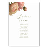 White | Rose Wedding Table Number Seating Card テーブルナンバー (正面)