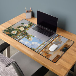 White Rose Window Desk Mat デスクマット