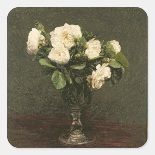White Roses, 1875 (キャンバス上の油) スクエアシール (正面)
