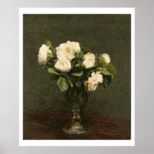 White Roses, 1875 (キャンバス上の油) ポスター (正面)
