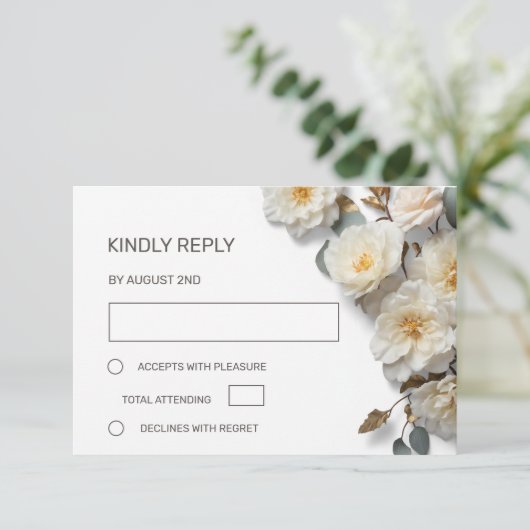 White Roses 3D Flowers 出欠カード (スタンド正面)