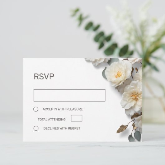 White Roses 3D Flowers 出欠カード (スタンド正面)