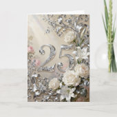 White Roses and Lilies Silver Anniversary カード (正面)