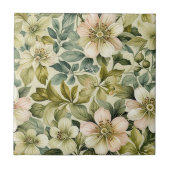 White Roses and Sage Seamless タイル (正面)