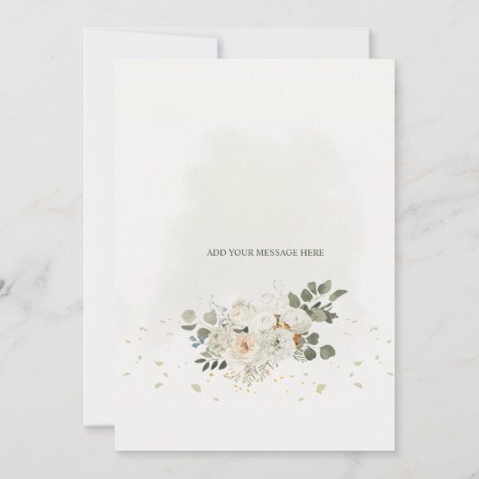 White Roses Baby Announcement 招待状 (裏面)