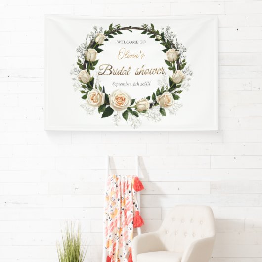 White Roses & Baby’s Breath 横断幕 (インサイチュ)