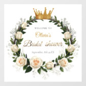 White Roses & Baby’s Breath Bridal Shower ウィンドウサイン (シート)