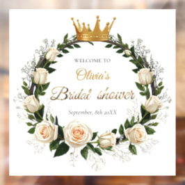 White Roses & Baby’s Breath Bridal Shower ウィンドウサイン