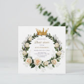 White Roses & Baby’s Breath Bridal Shower 招待状 (スタンド正面)