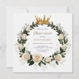 White Roses & Baby’s Breath Bridal Shower 招待状