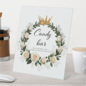 White Roses & Baby’s Breath Candy Bar 台座サイン (インサイチュ)