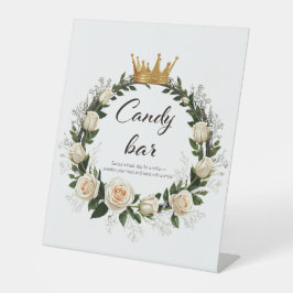 White Roses & Baby’s Breath Candy Bar 台座サイン