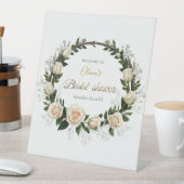 White Roses & Baby’s Breath Favors 台座サイン (インサイチュ)