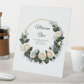 White Roses & Baby’s Breath Mimosa Bar  台座サイン (インサイチュ)