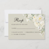 White Roses Beige RSVP card (正面)