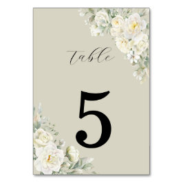 White Roses Beige Table Number テーブルナンバー