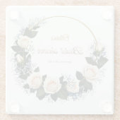 White Roses & Blue Baby’s Breath  ガラスコースター (裏面)