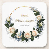 White Roses & Blue Baby’s Breath  コースター (正面)