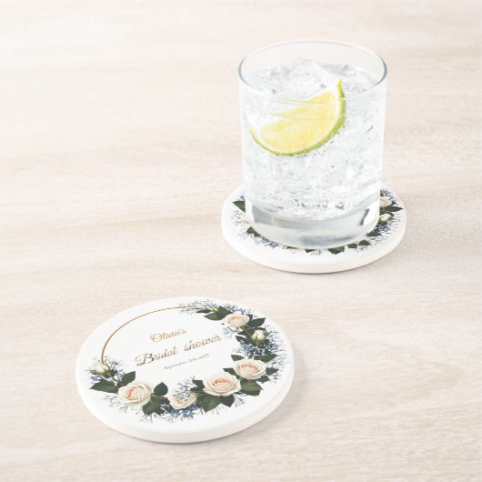 White Roses & Blue Baby’s Breath コースター (側面)