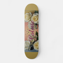 White Roses Colette Gold Skateboard スケートボード
