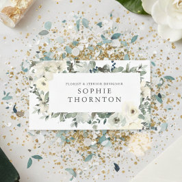 White roses elegant 名刺