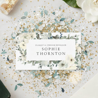 White roses elegant 名刺