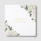 White Roses Floral Memorial Funeral Photo Picture ゲストブック (裏面)