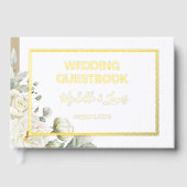 White Roses Floral Wedding Guest Book ゲストブック (正面)