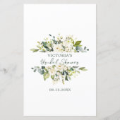 White Roses Foliage Bridal Bingo Game (裏面)