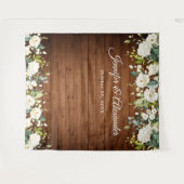 White Roses Greeneryの写真結婚ブースの背景 タペストリー (正面(横))