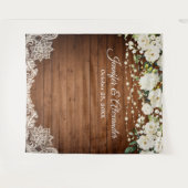 White Roses Greeneryの写真結婚ブースの背景 タペストリー (正面(横))