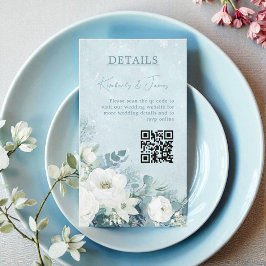 White Roses Hellebores Silver Eucalyptus Wedding エンクロージャーカード