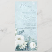 White Roses Hellebores Silver Eucalyptus Wedding メニュー (正面)