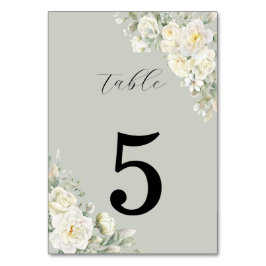 White Roses Light Green Table Number テーブルナンバー