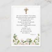 White Roses Memorial Photo Psalm 23 Prayer Card 名刺 (裏面)