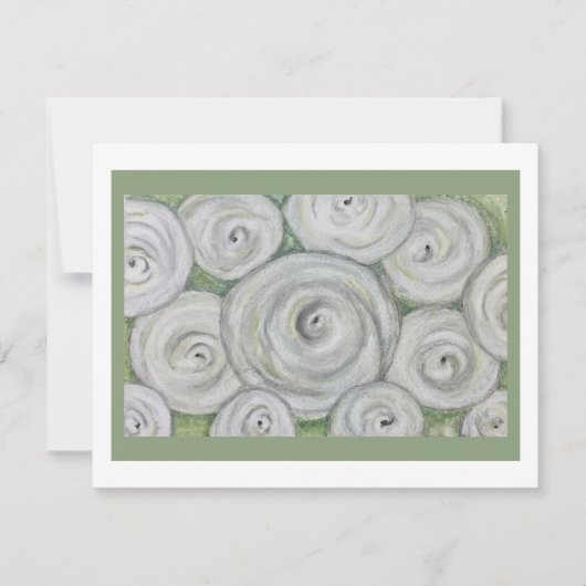White Roses Note card 招待状 (正面)