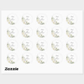 White Roses Personalized Wedding Stickers ラウンドシール (シート)