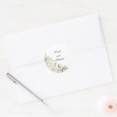White Roses Personalized Wedding Stickers ラウンドシール (封筒)