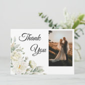 White Roses Photo Thank You Card サンキューカード (スタンド正面)