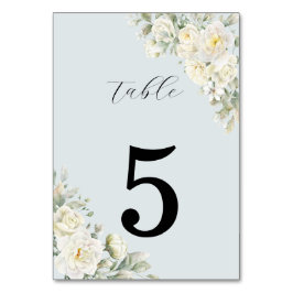 White Roses Powder Blue Table Number テーブルナンバー