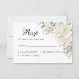 White Roses RSVP card