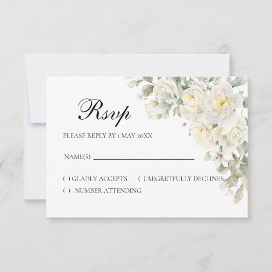 White Roses RSVP card (正面)