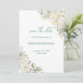 White Roses Save the date Wedding Announcement セーブザデート (スタンド正面)