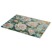 White Roses Stained Glass Mosaic カッティングボード (角)