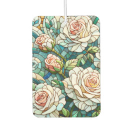 White Roses Stained Glass Mosaic カーエアーフレッシュナー