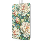 White Roses Stained Glass Mosaic カーエアーフレッシュナー (左)