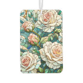 White Roses Stained Glass Mosaic カーエアーフレッシュナー (裏面)