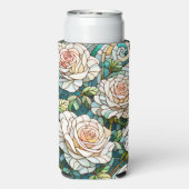 White Roses Stained Glass Mosaic スリム缶クーラー (Seltzer裏面)