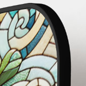 White Roses Stained Glass Mosaic ピックルボールラケット (左詳細)