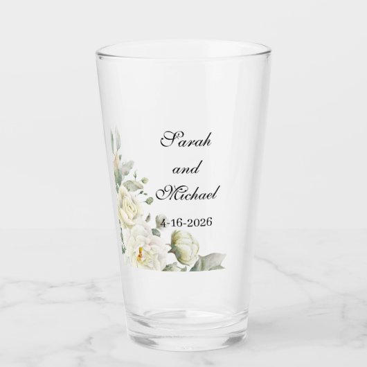 White Roses Tumbler & drinking glasses, drinkwear タンブラーグラス (正面)